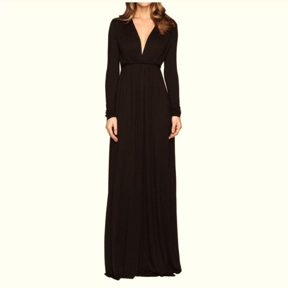 NEW Rachel Pally Black Long Sleeve Full Length Caftan Dress Size Small.